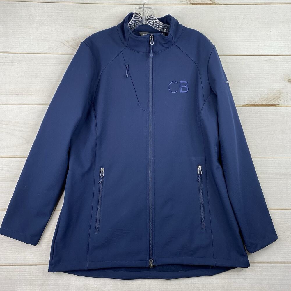 Eddie Bauer Comcast Business Jacket Womens XL Blue Fleece Lined Zip Up Pockets